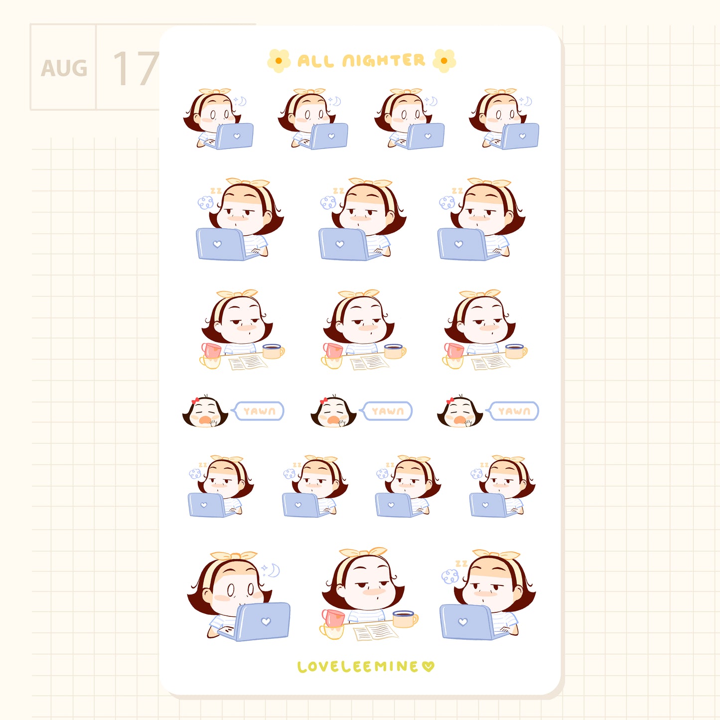 All Nighter Sticker Sheet
