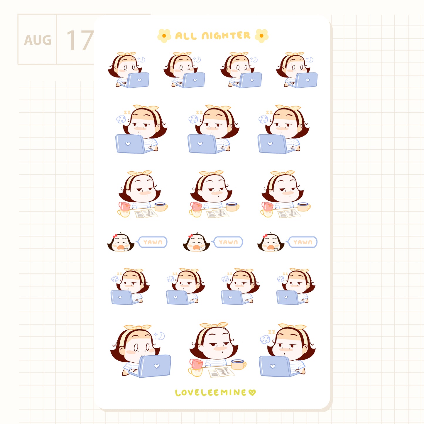 All Nighter Sticker Sheet