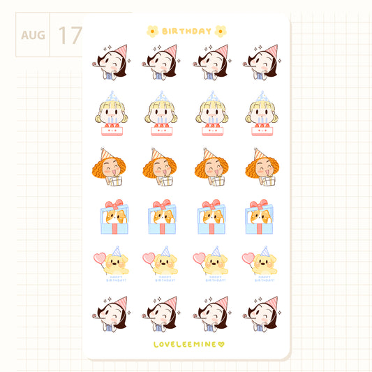 Happy Birthday Sticker Sheet
