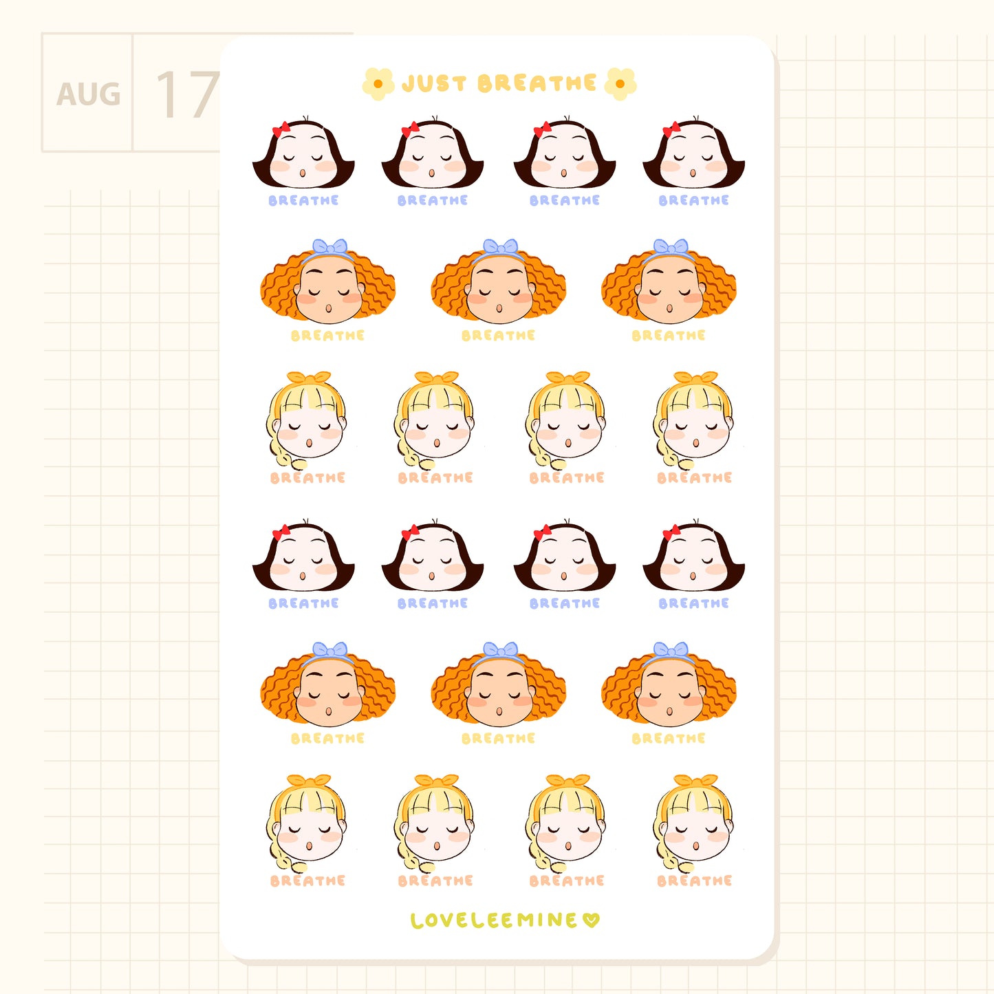 Just Breathe Sticker Sheet