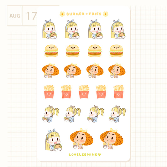 Burger & Fries Sticker Sheet