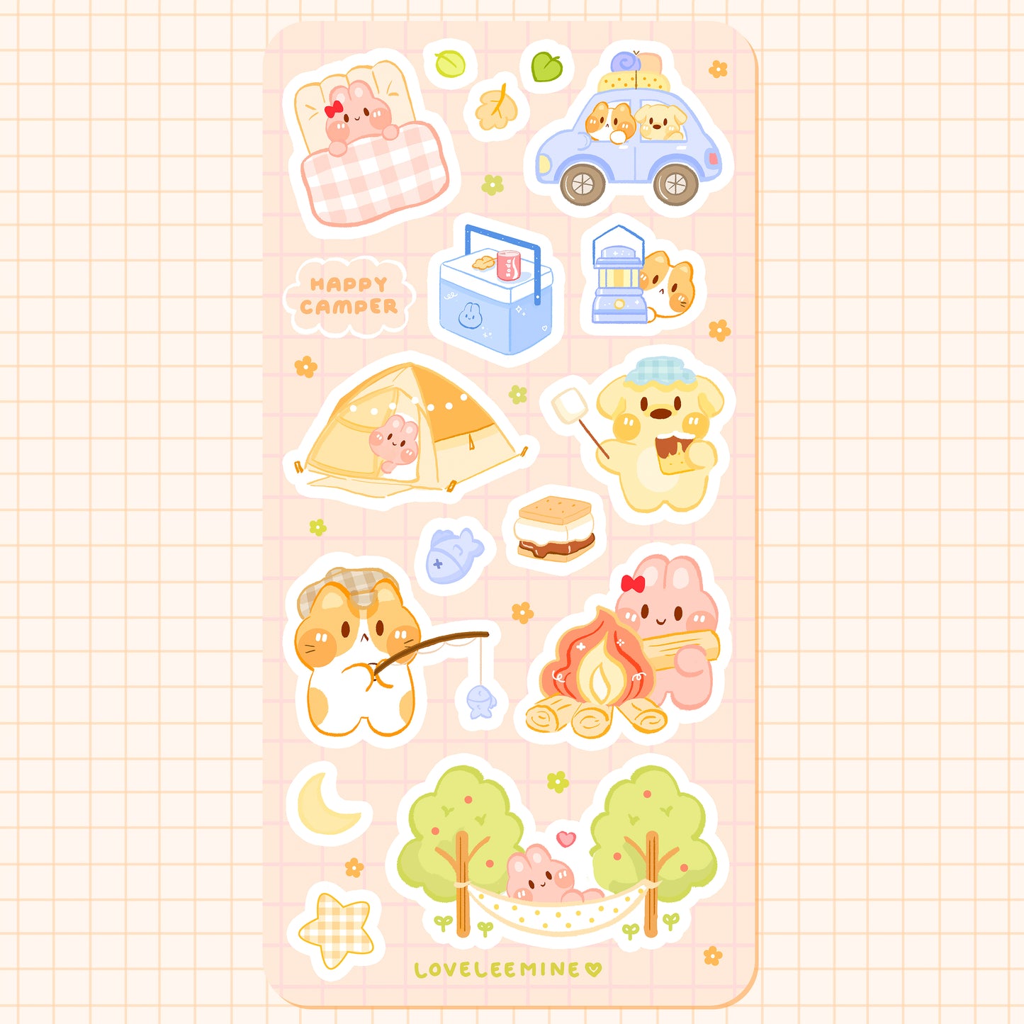 Happy Camper Deco Sticker Sheet
