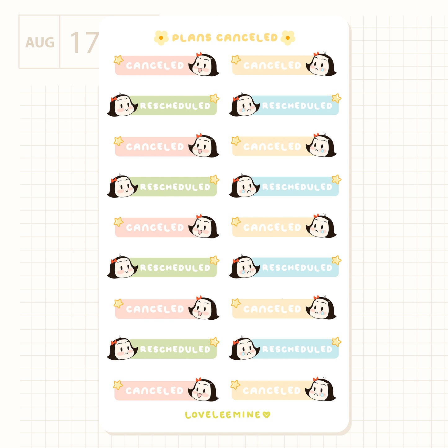 Plans Canceled Sticker Sheet