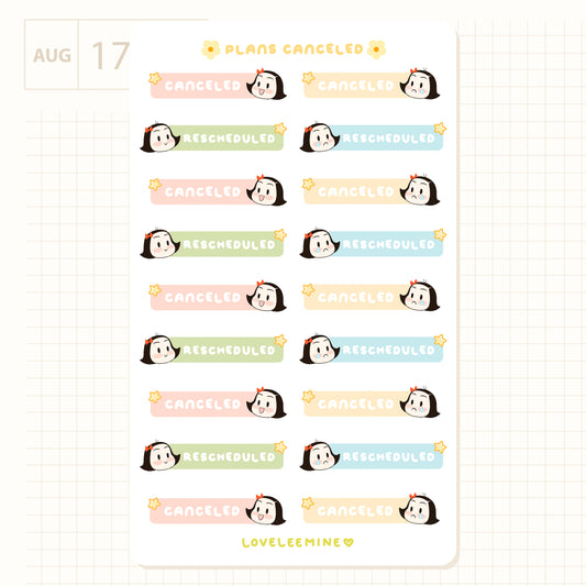 Plans Canceled Sticker Sheet