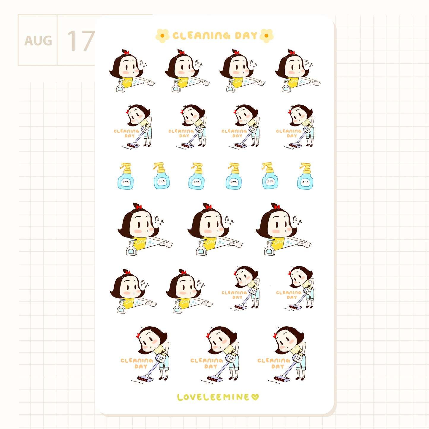 Cleaning Day Sticker Sheet