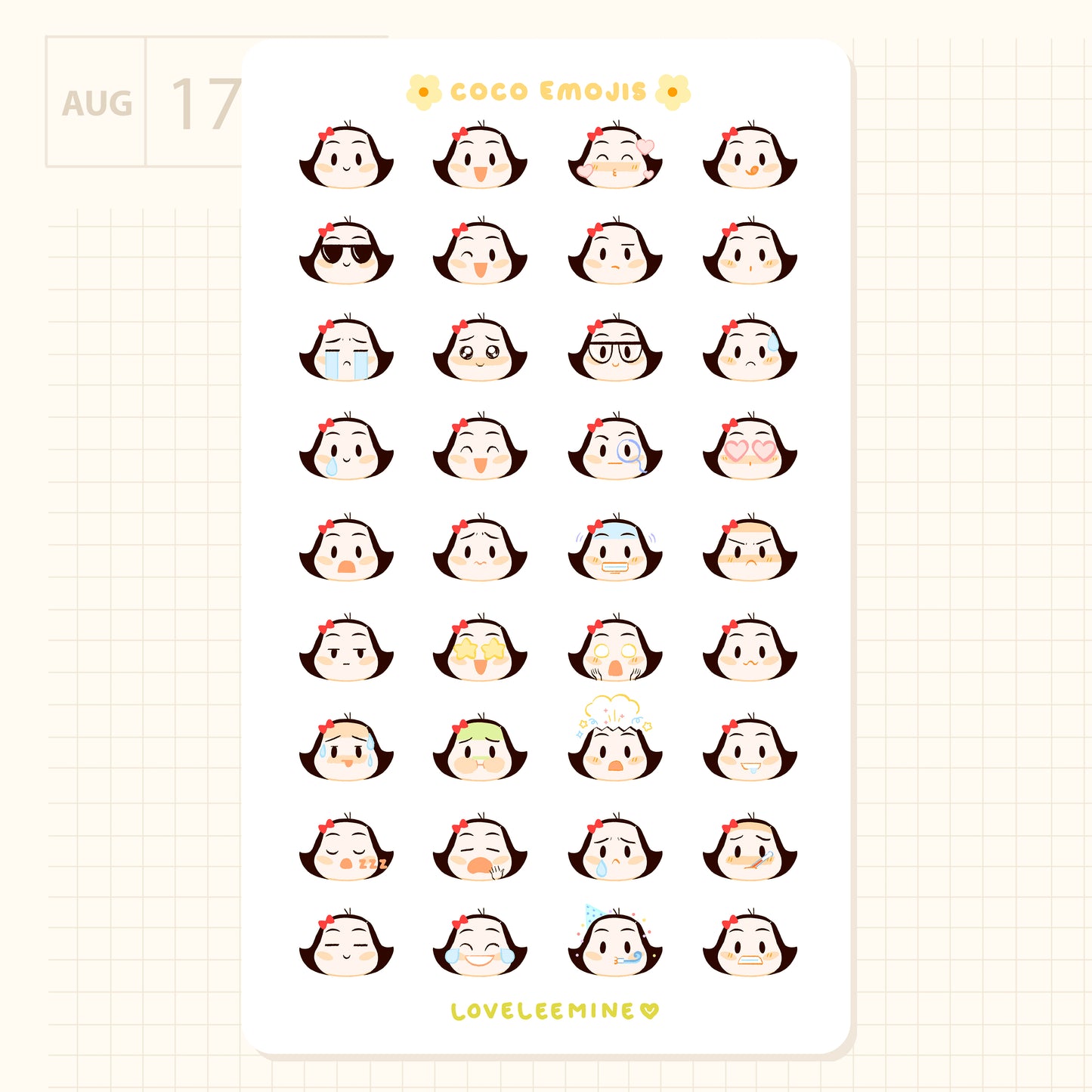 Coco Small Emojis Sticker Sheet