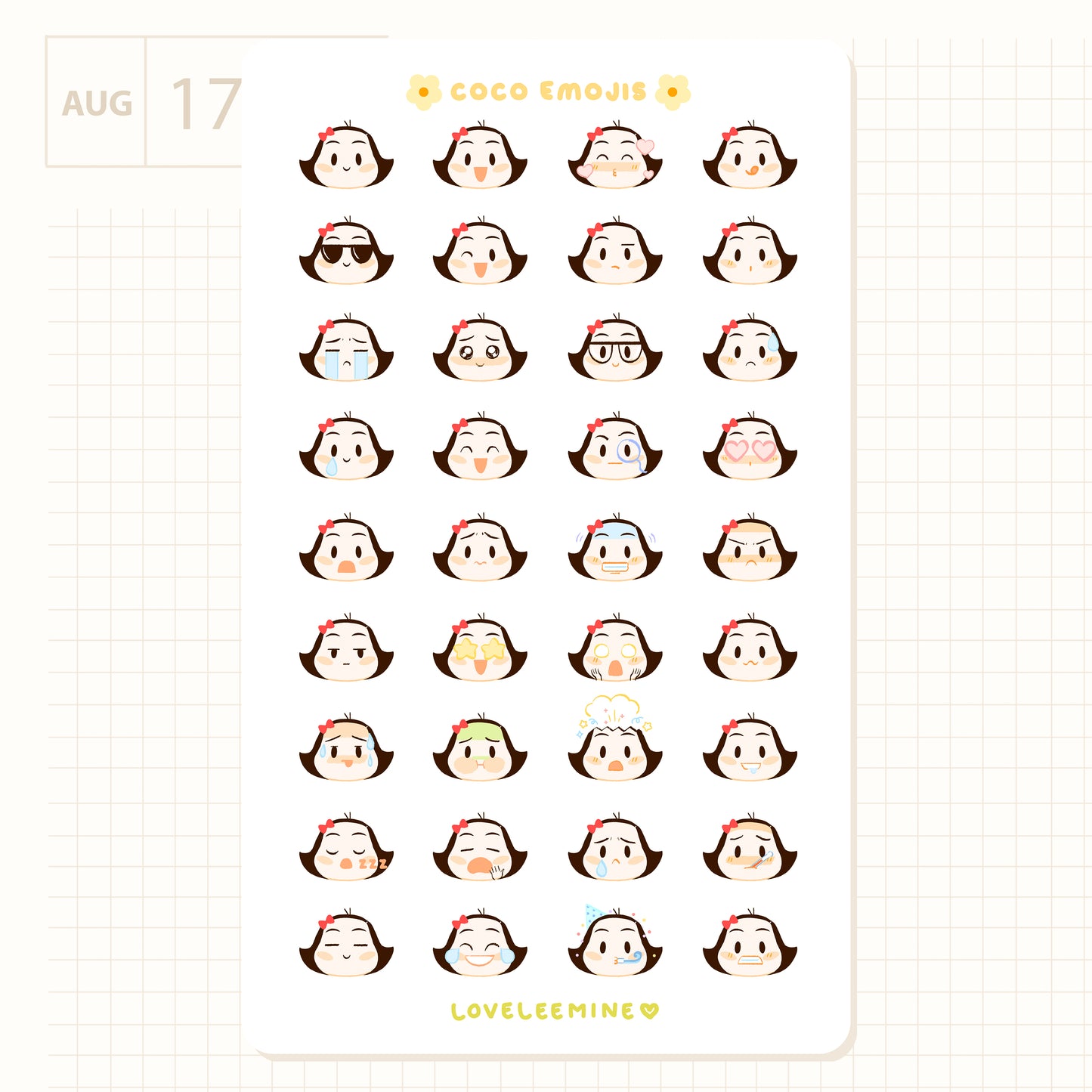Coco Emojis Sticker Sheet