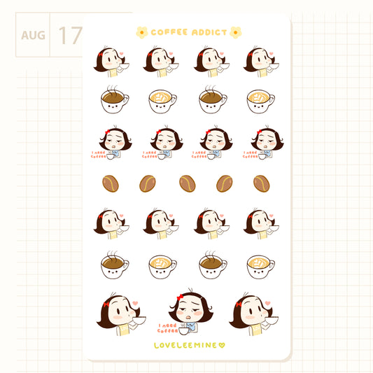 Coffee Addict Sticker Sheet