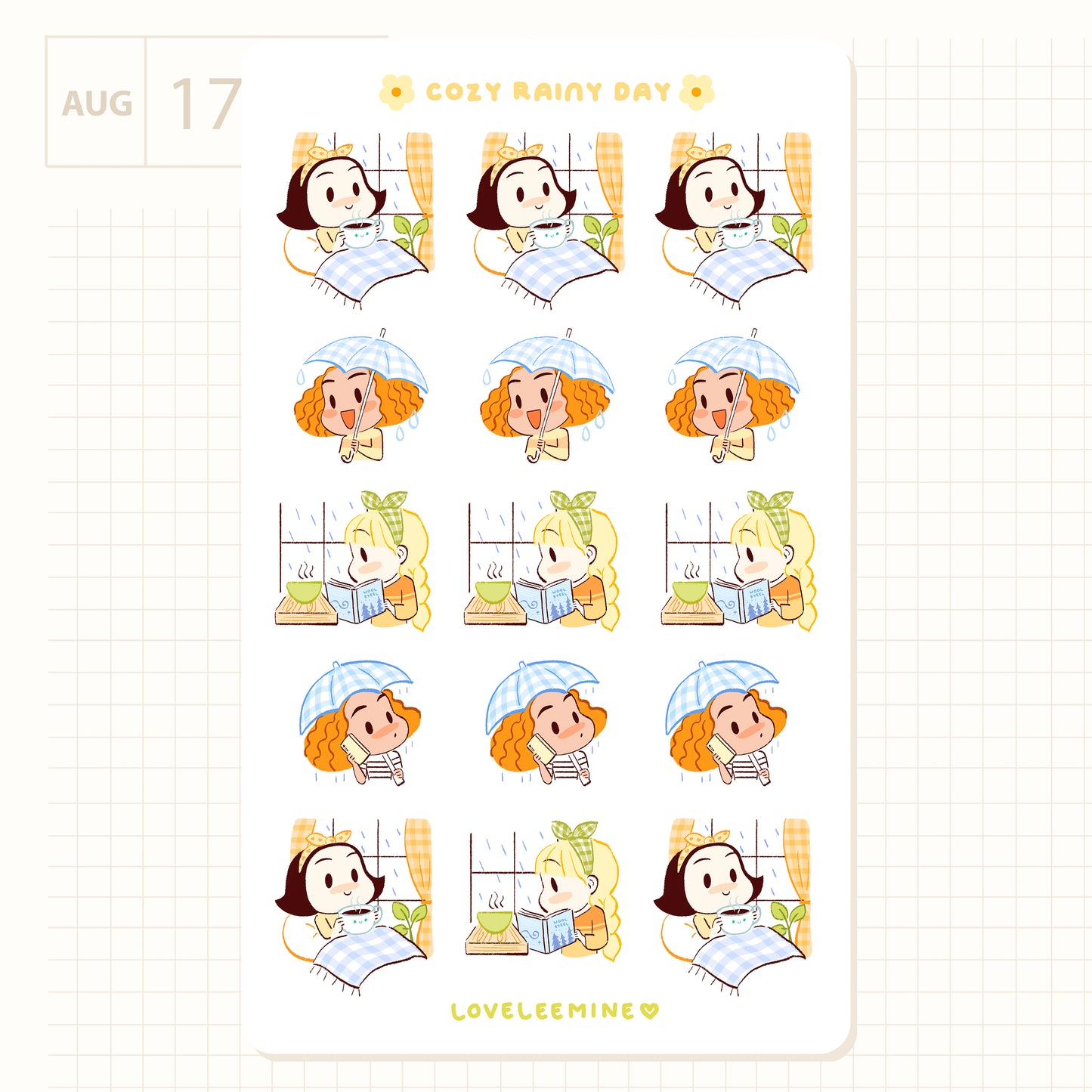 Cozy Rainy Day Sticker Sheet