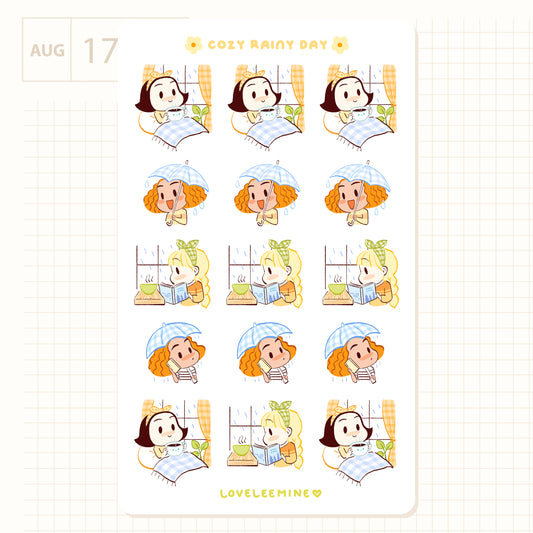 Cozy Rainy Day Sticker Sheet