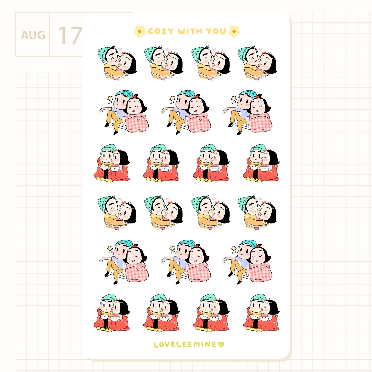 Cozy With You Sticker Sheet