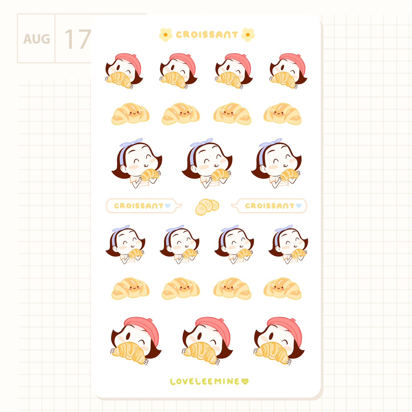 Croissant Sticker Sheet