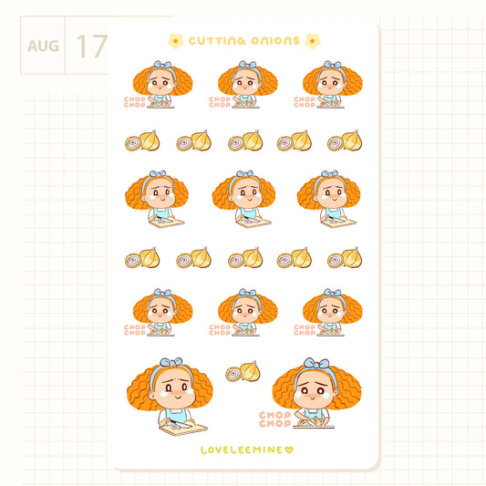 Cutting Onions Sticker Sheet
