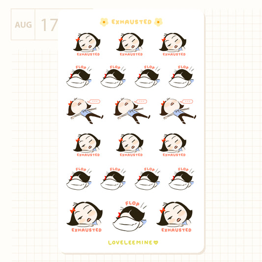 Exhausted Sticker Sheet