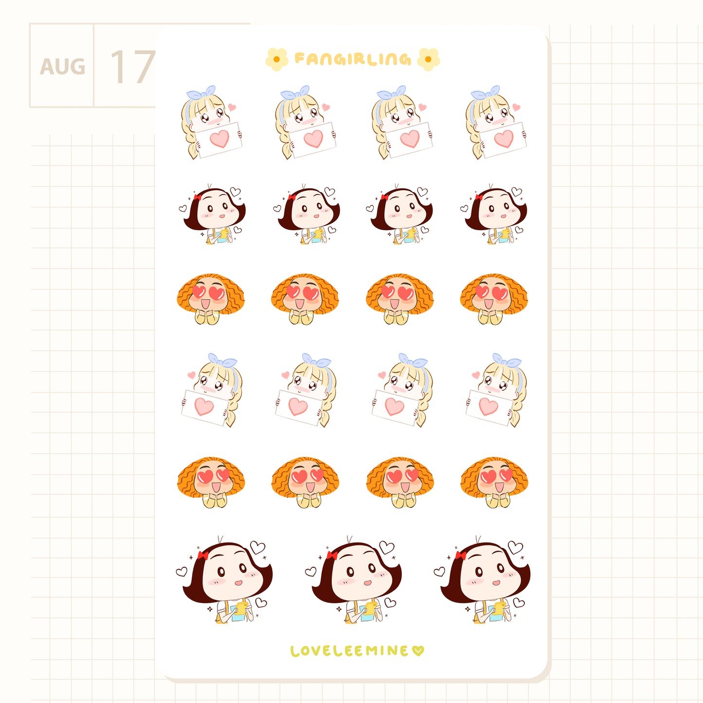 Fangirling Sticker Sheet