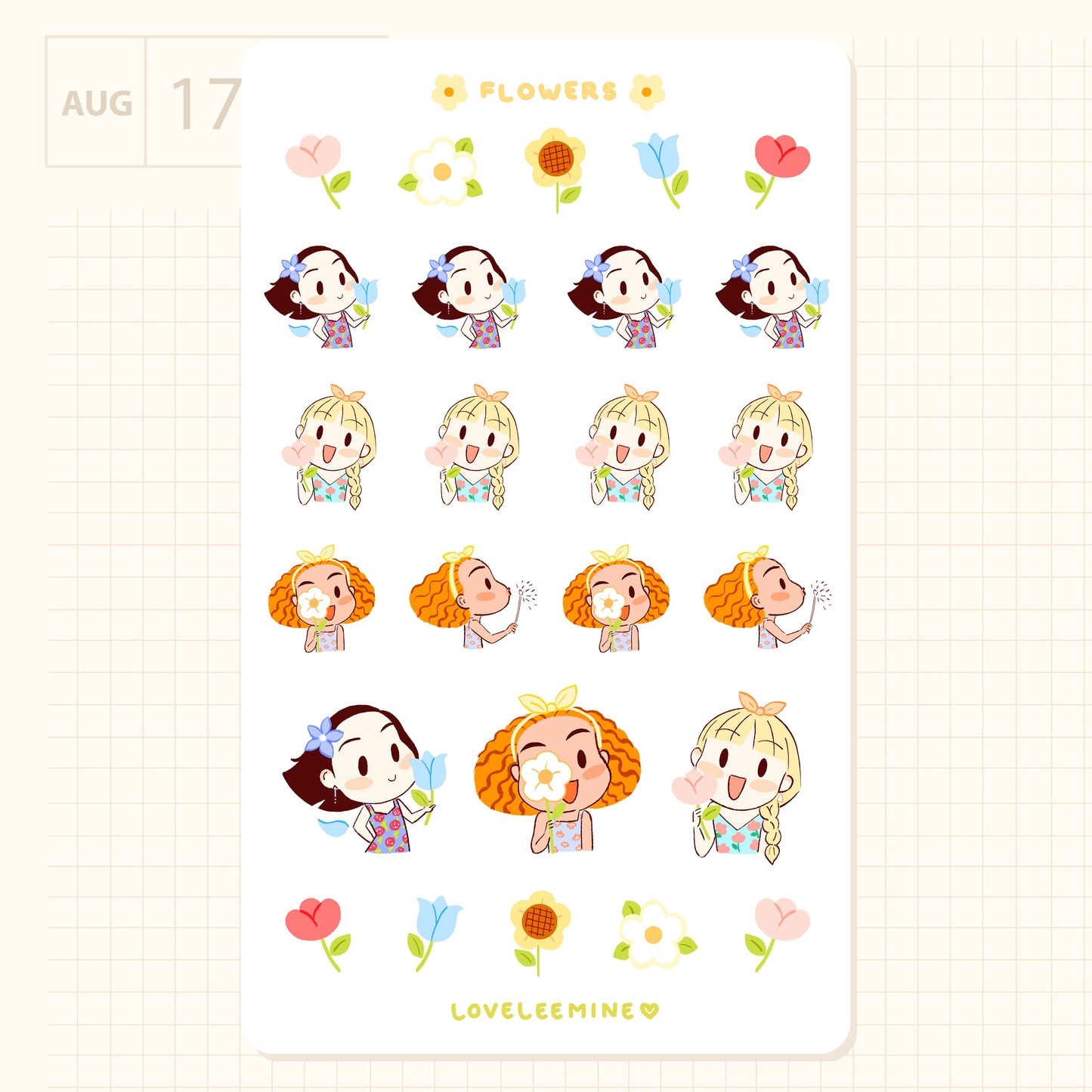 Spring Flowers Sticker Sheet