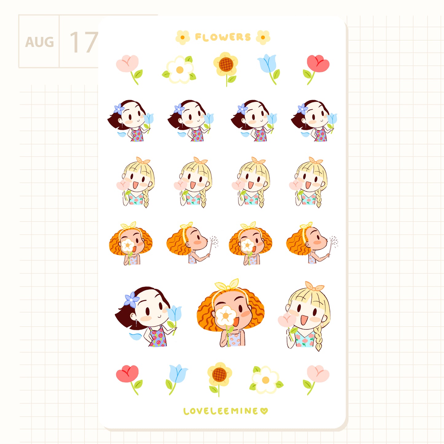 Spring Flowers Sticker Sheet