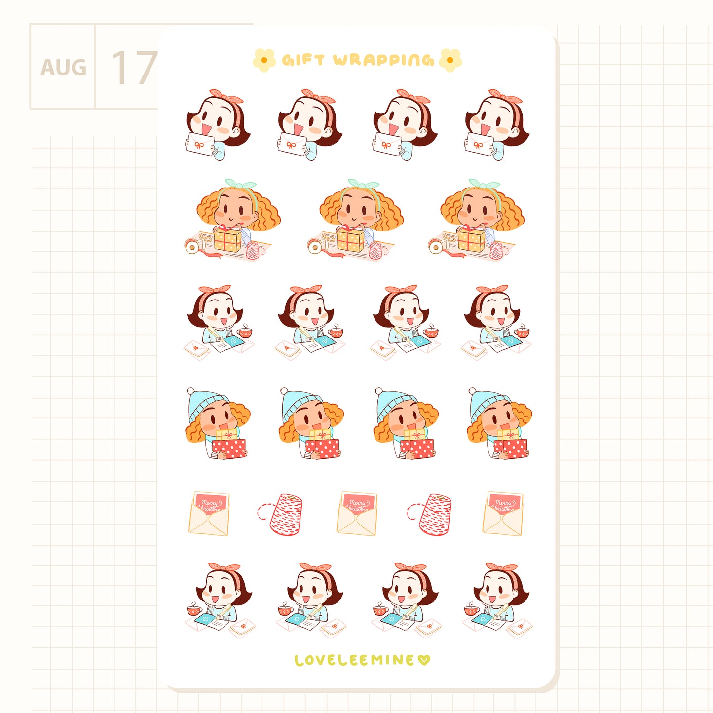 Gift Wrapping Sticker Sheet