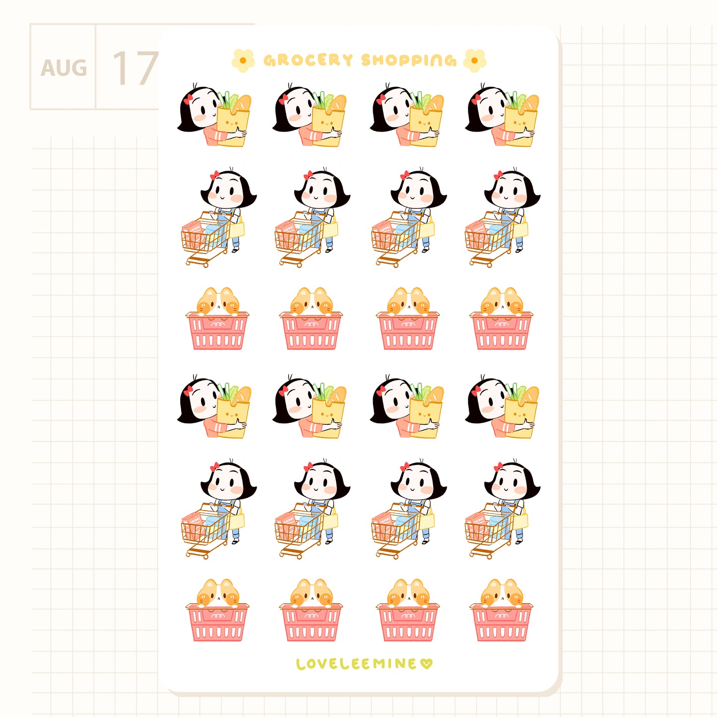 Grocery Shopping Sticker Sheet