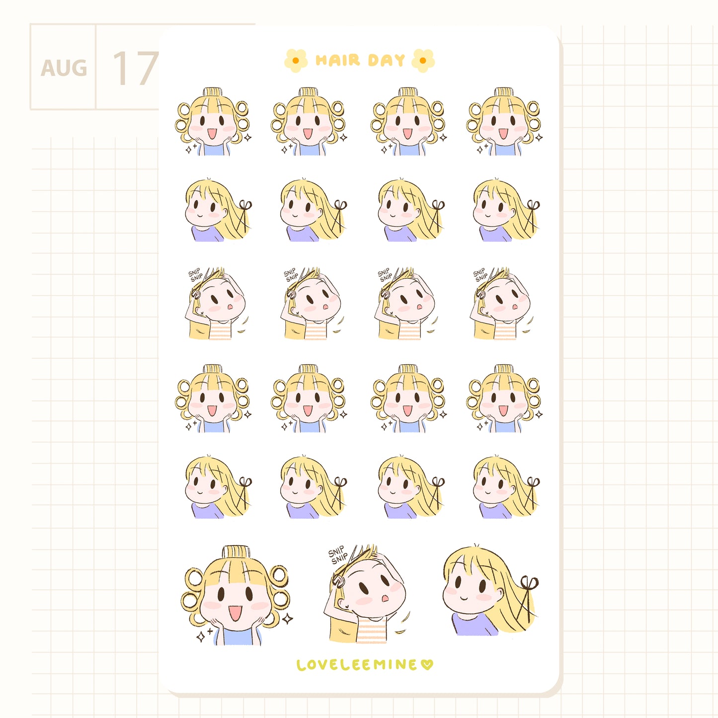 Hair Day Sticker Sheet