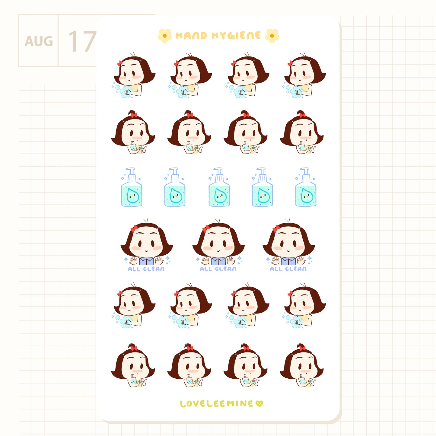 Hand Hygiene Sticker Sheet