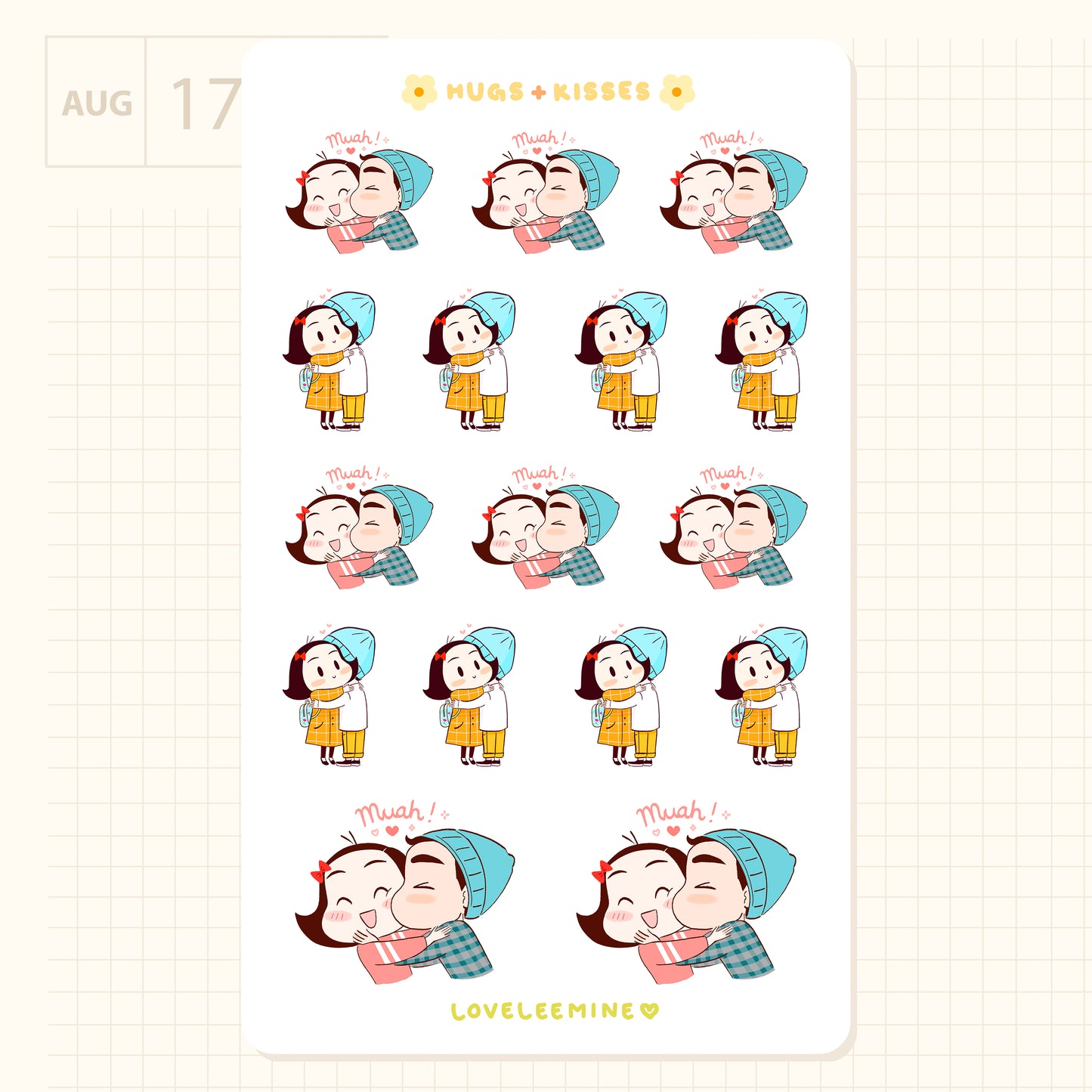 Hugs & Kisses Sticker Sheet