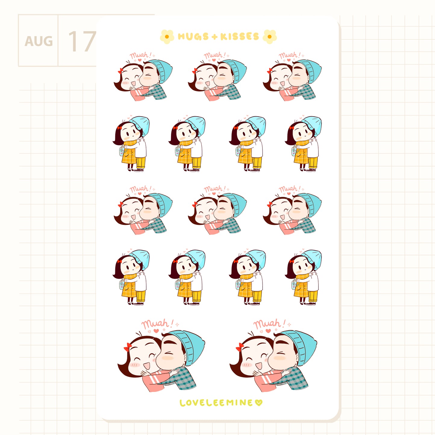Hugs & Kisses Sticker Sheet