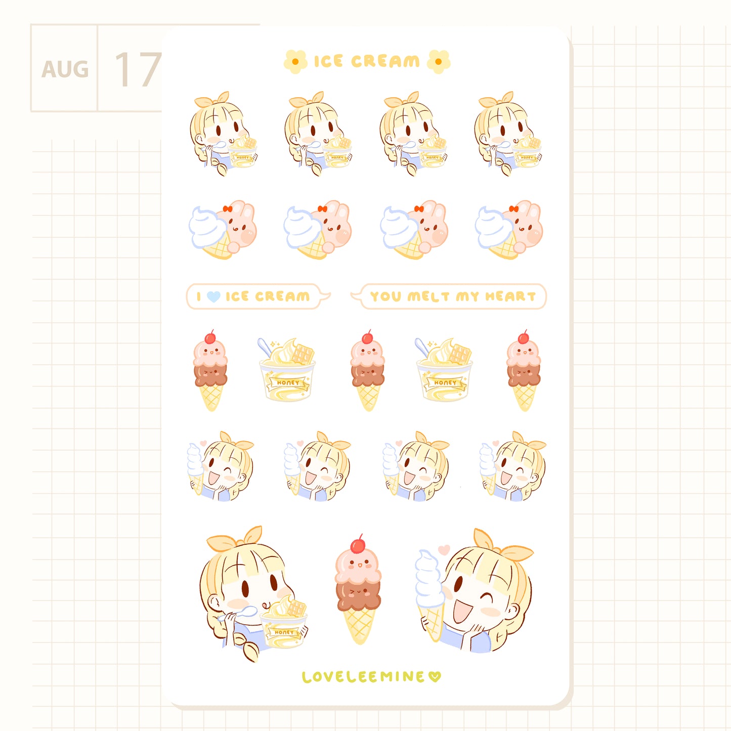 Ice Cream Sticker Sheet