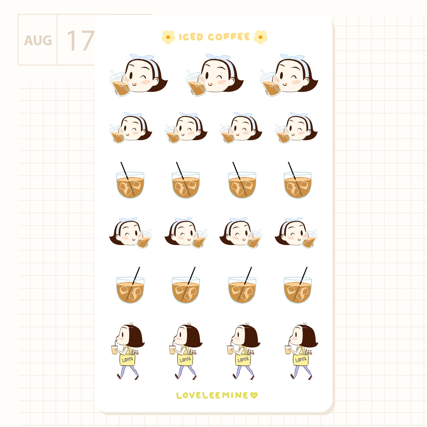 Iced Coffee Sticker Sheet
