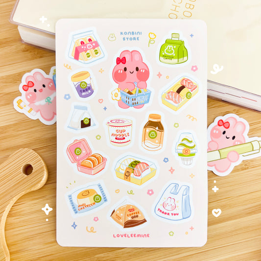 Konbini Store 4" x 6" Sticker Sheet
