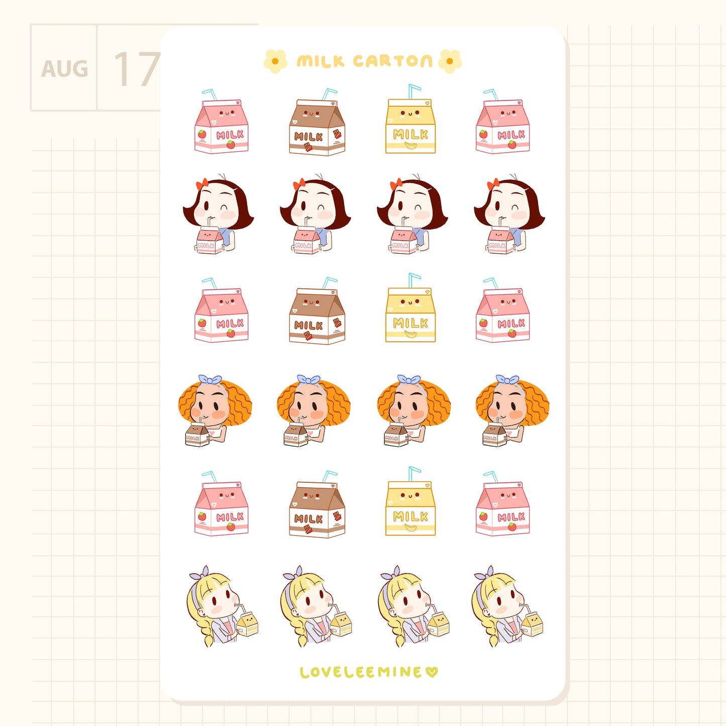 Milk Carton Sticker Sheet