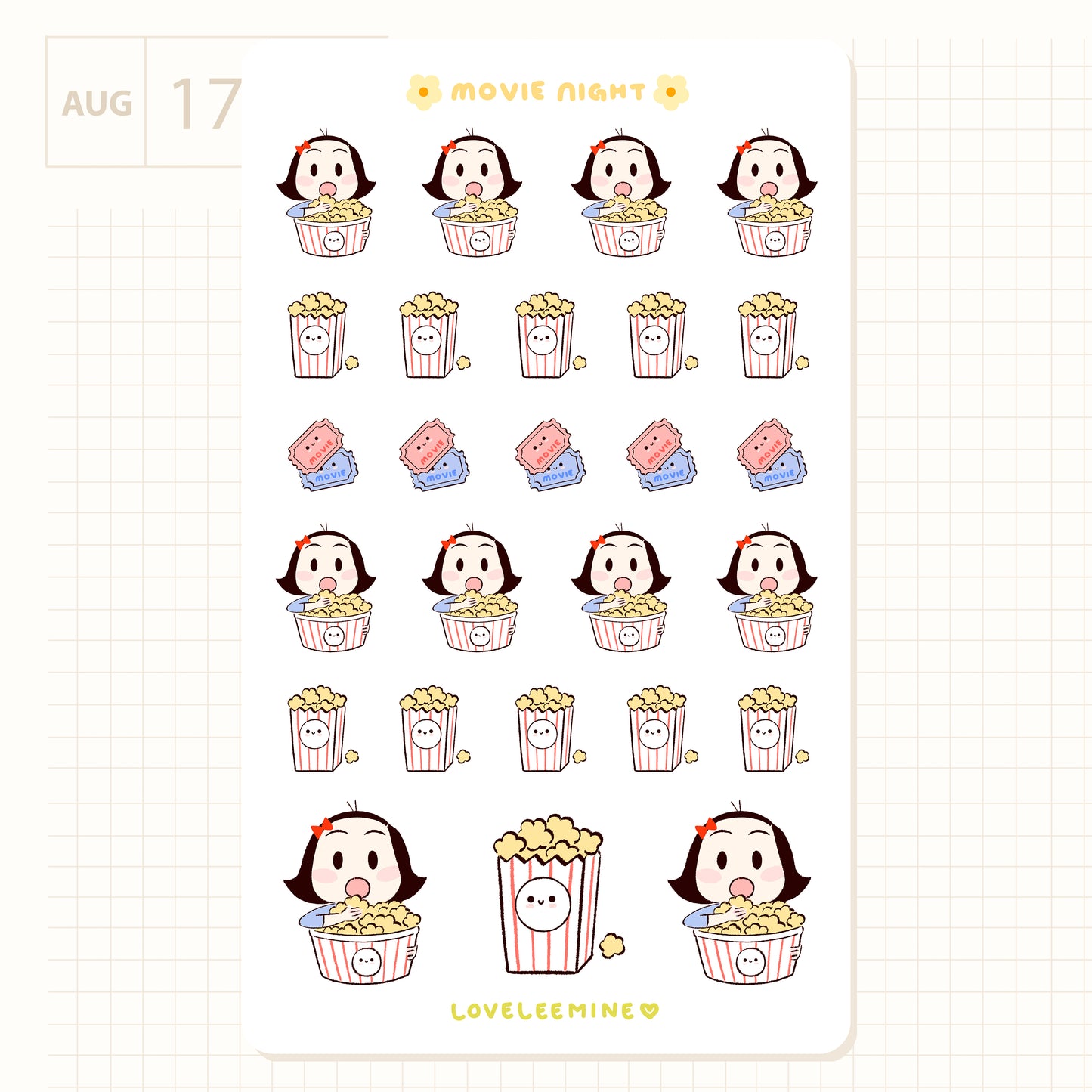 Movie Night Sticker Sheet