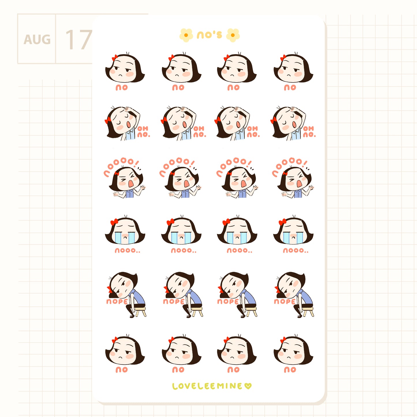 No & Nope Sticker Sheet