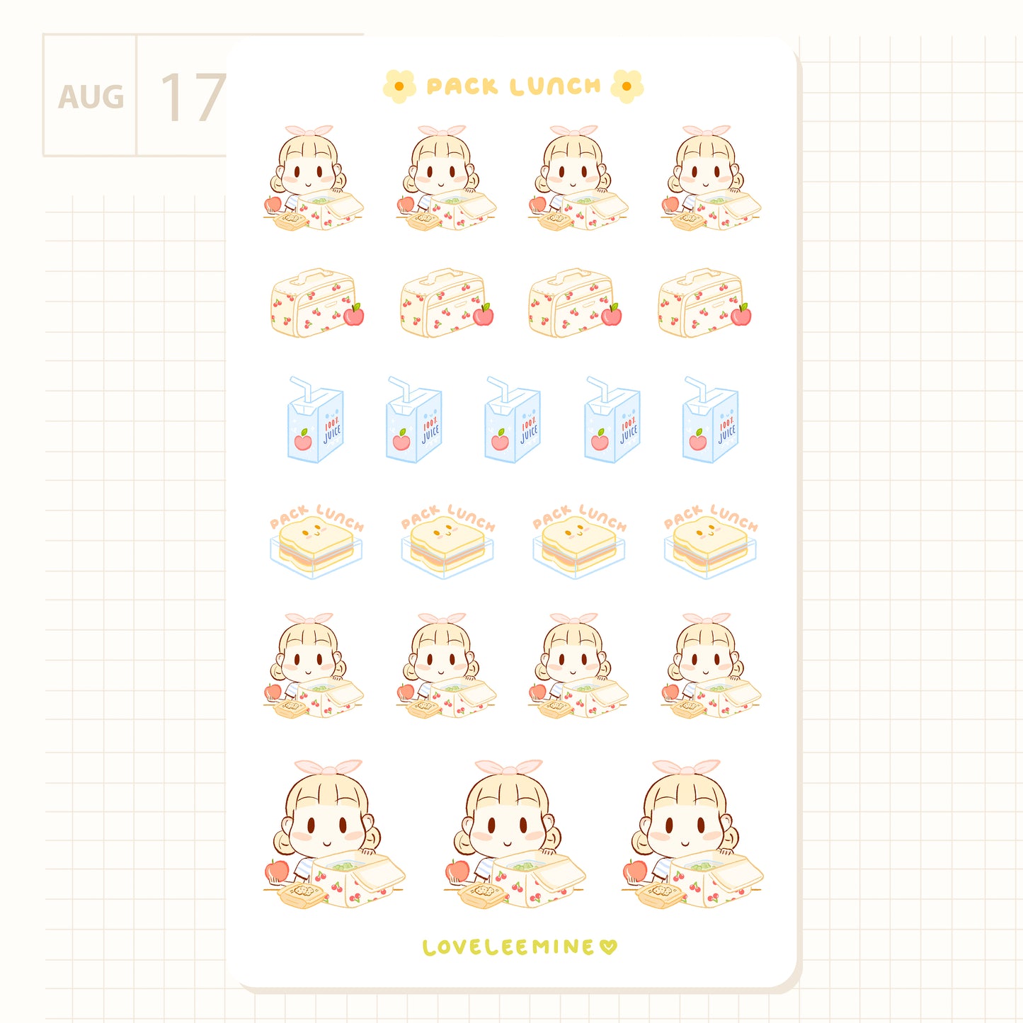 Pack Lunch Sticker Sheet