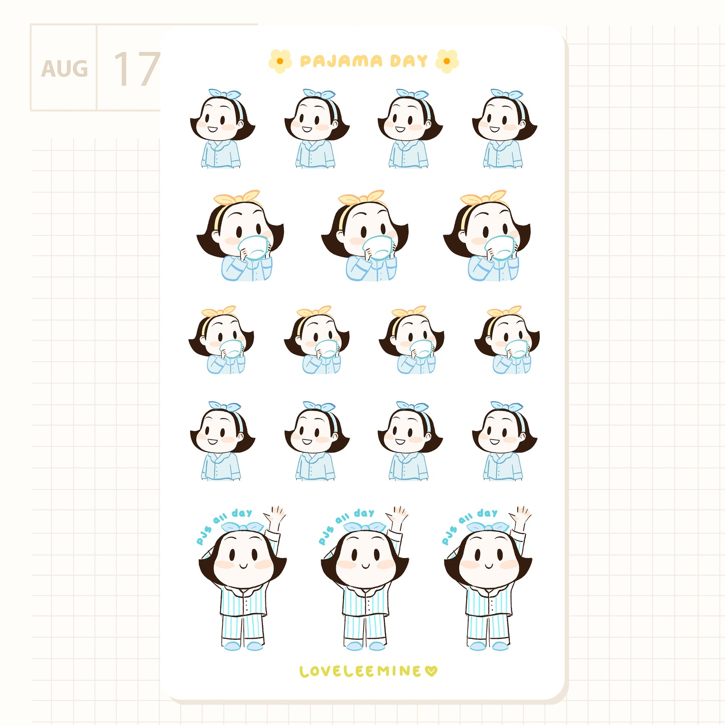 Pajama Day Sticker Sheet