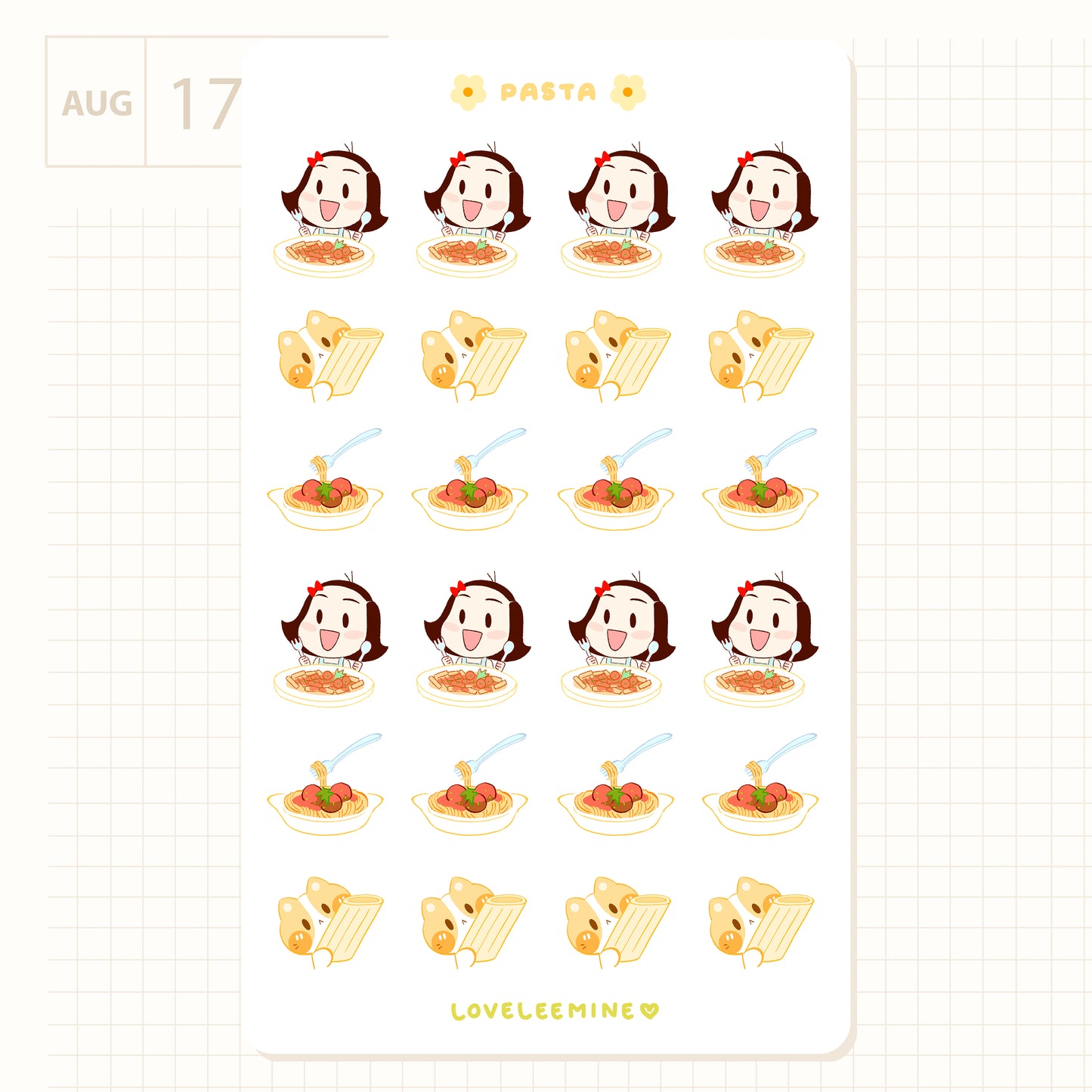 Pasta Sticker Sheet