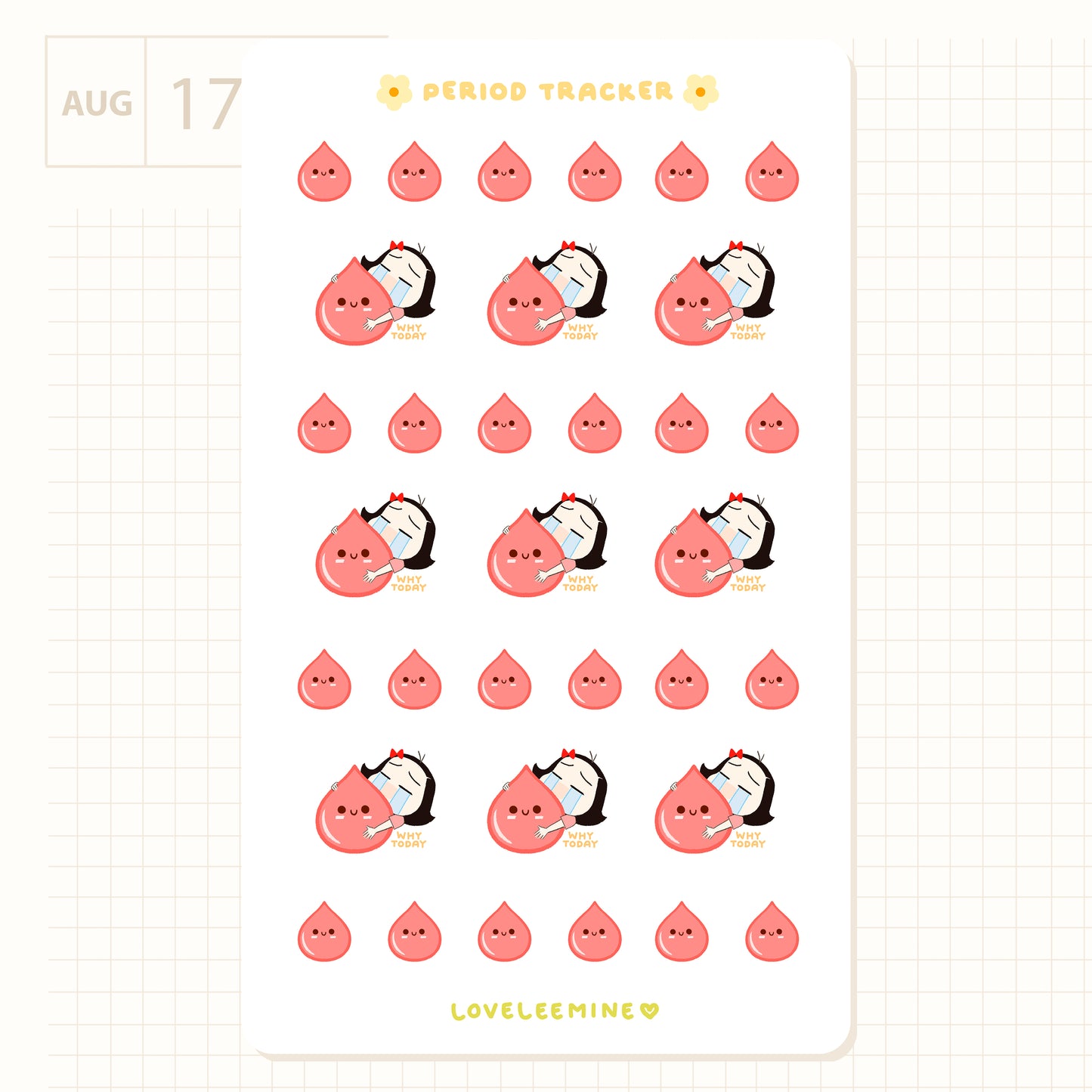 Period Tracker Sticker Sheet