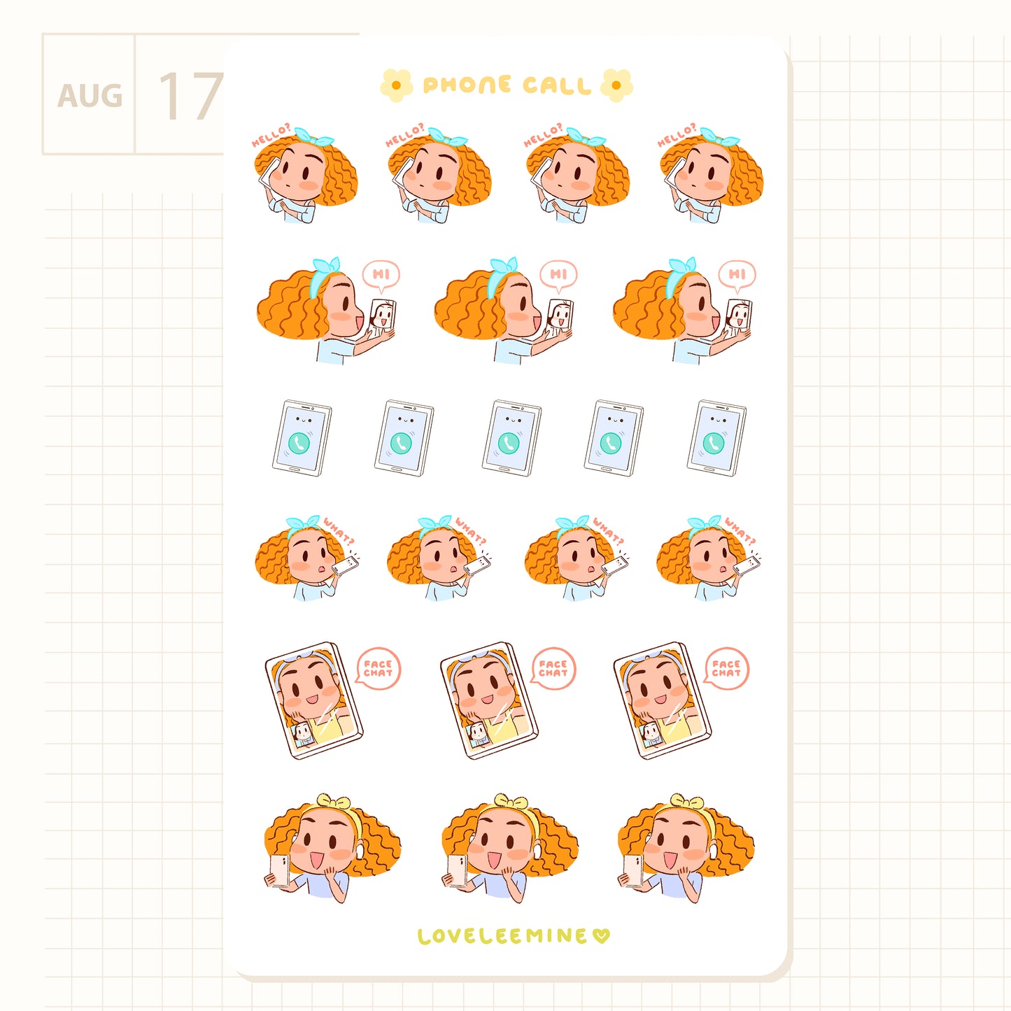Phone Call Sticker Sheet