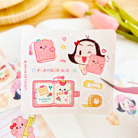 Planner Girl Mini Sparkle Sticker Sheet