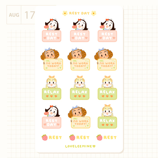Rest Day Sticker Sheet