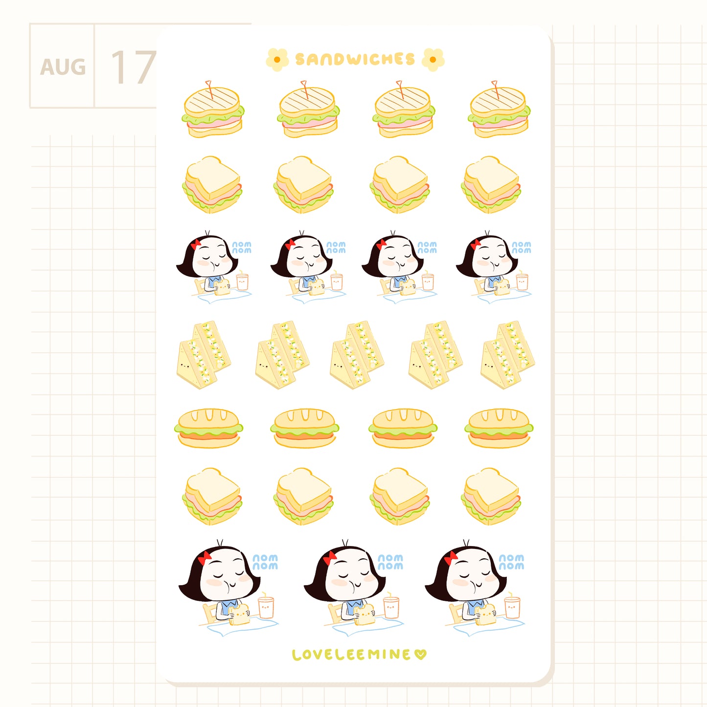 Sandwiches Sticker Sheet