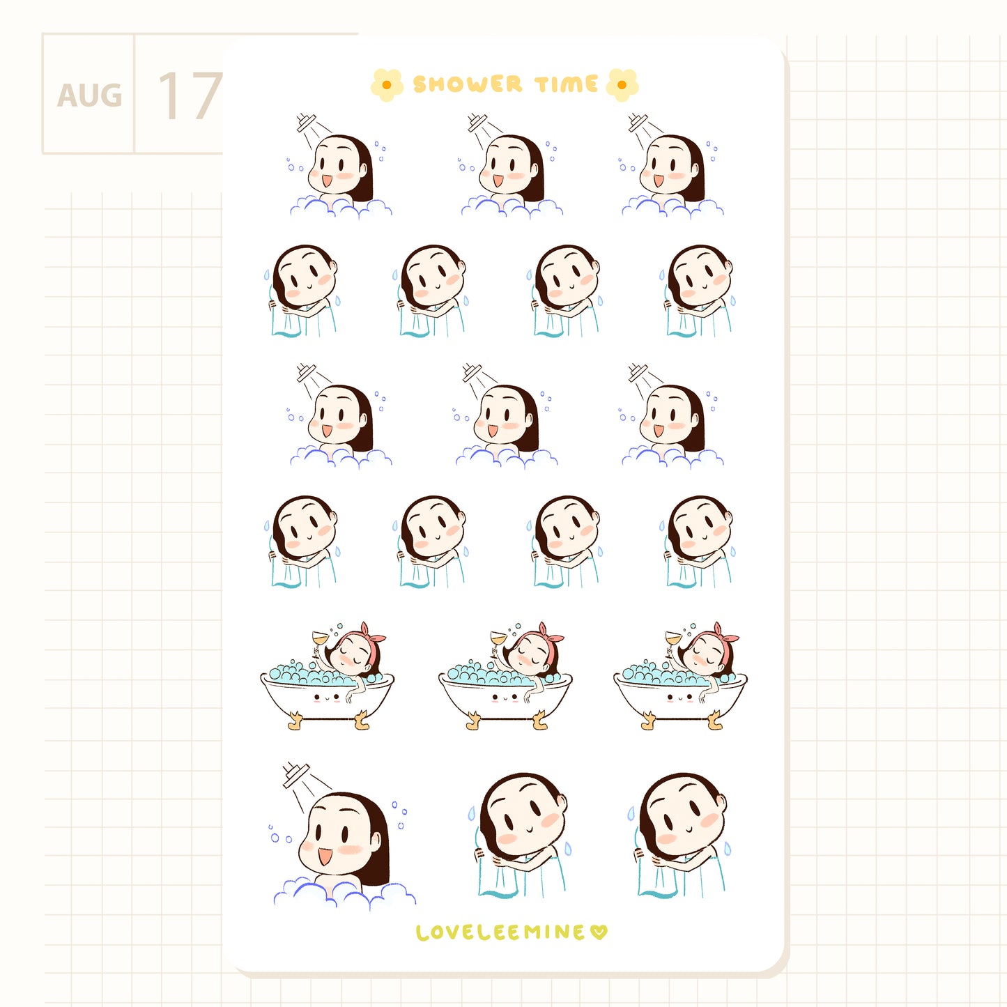 Shower & Bath Sticker Sheet
