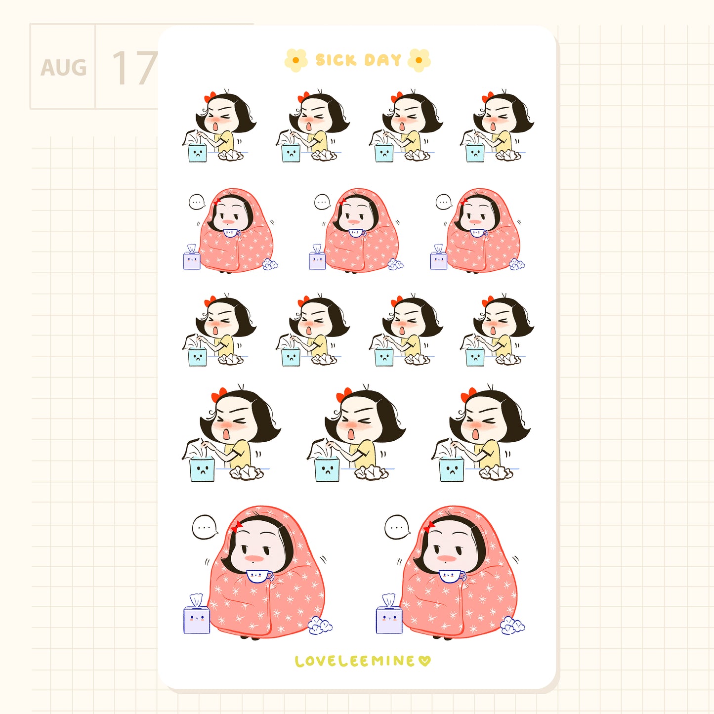 Coco Sick Day Sticker Sheet