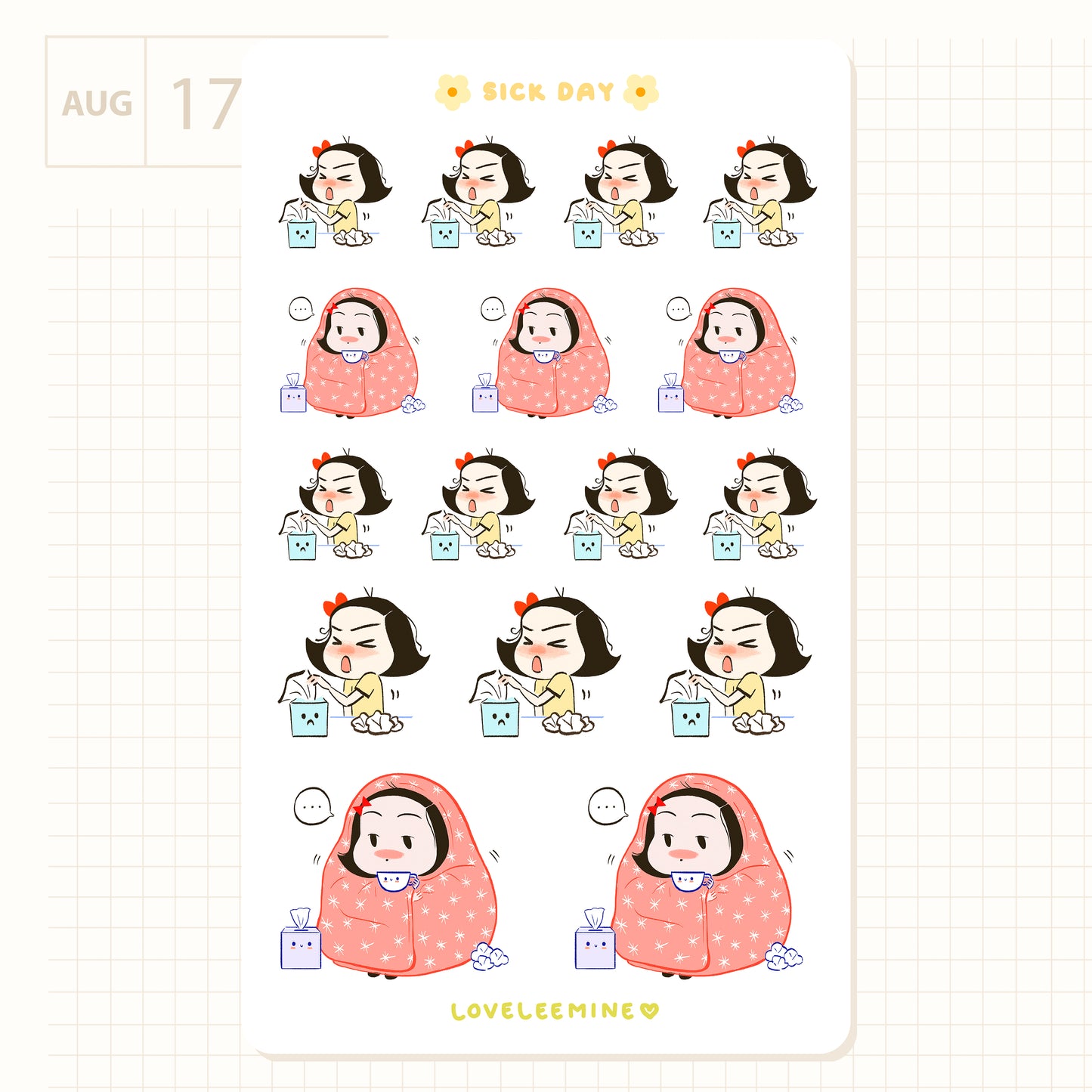 Sick Day Sticker Sheet