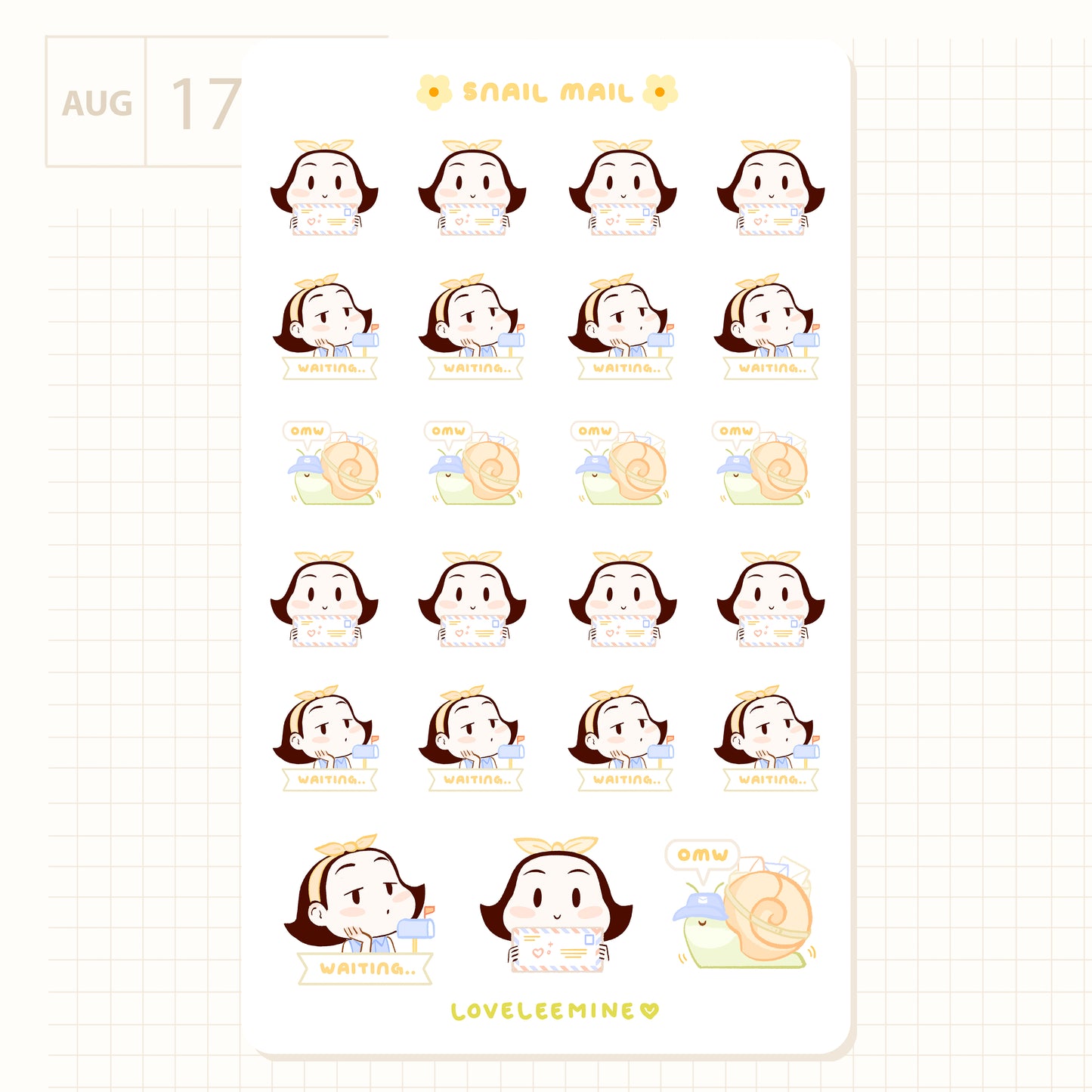 Snail Mail Sticker Sheet
