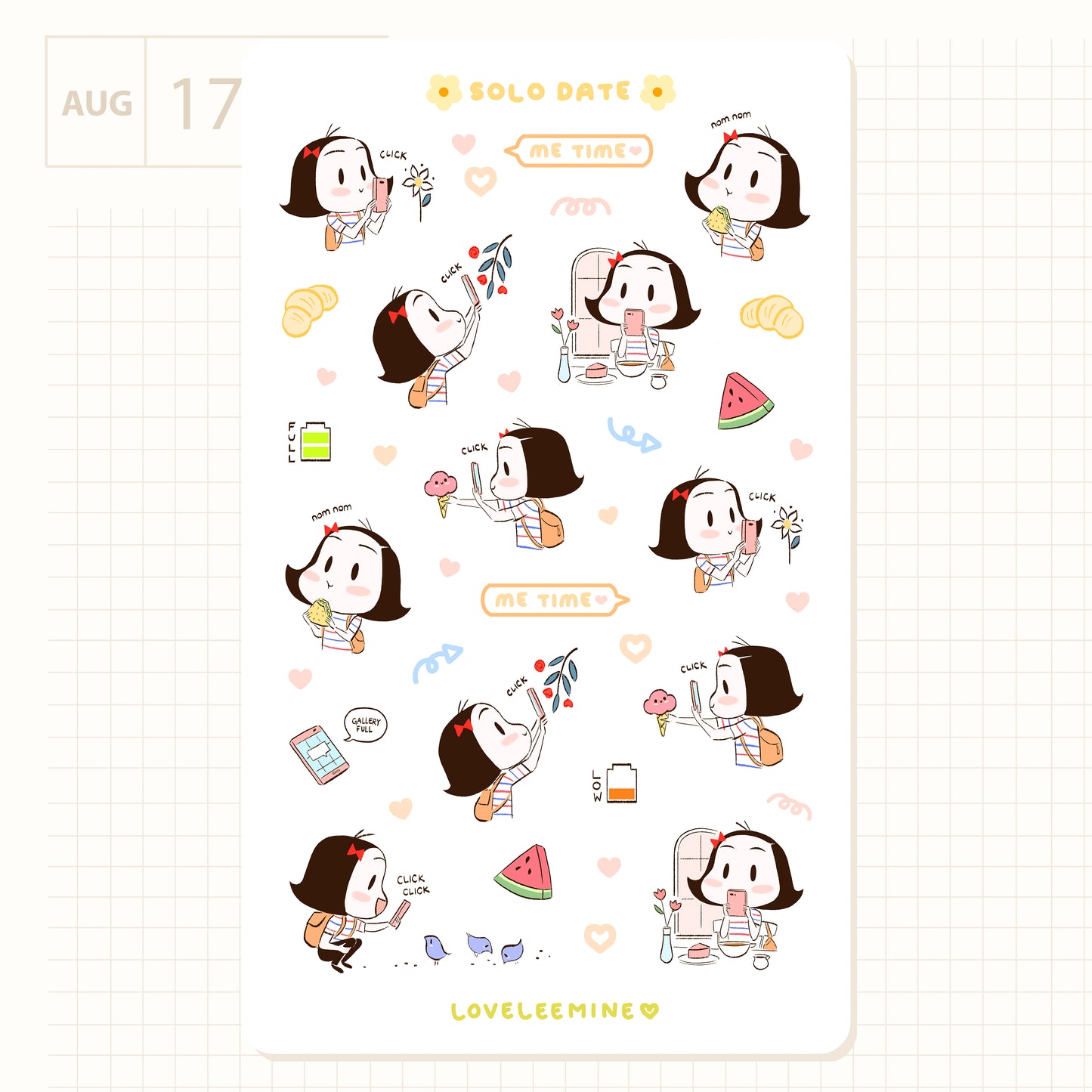 Solo Date Sticker Sheet