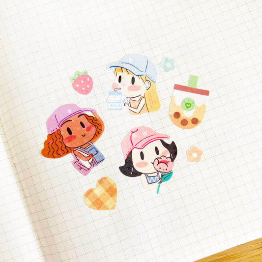 Pastel Cap Mini Sparkle Sticker Sheet