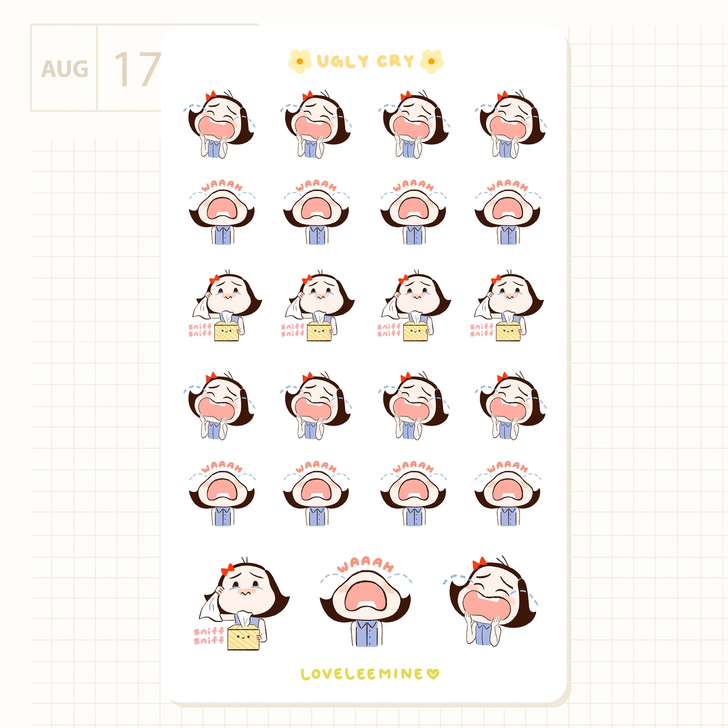 Ugly Cry Sticker Sheet