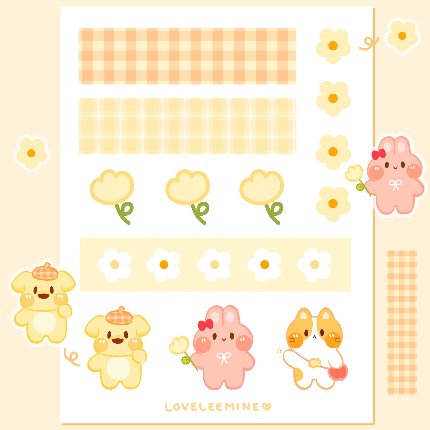Daisy Washi Sticker Sheet