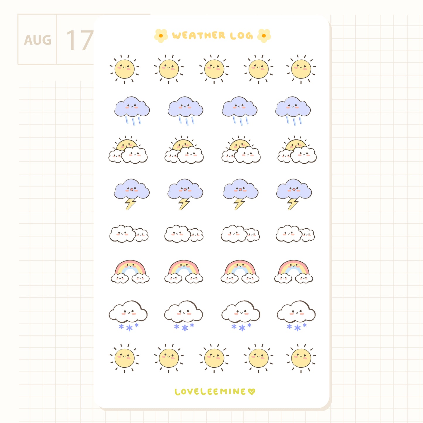 Weather Log Sticker Sheet